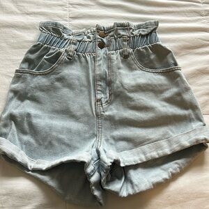 Forever 21 Contemporary Paperbag Denim Shorts